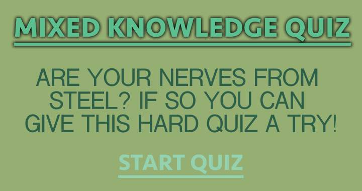 Banner for Quiz with a blend of knowledge.